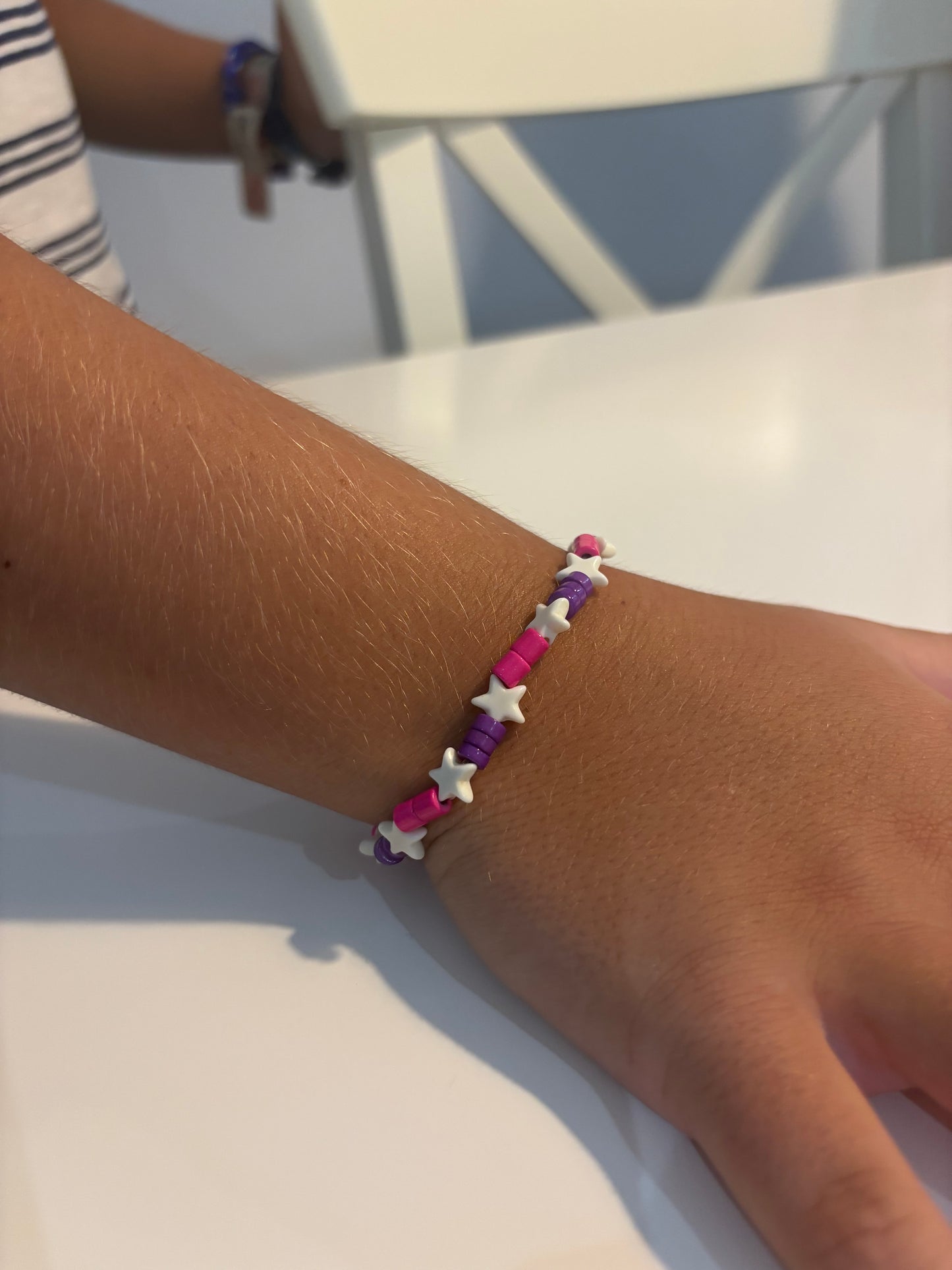 Pulsera De Estrellas Morada Y Rosa