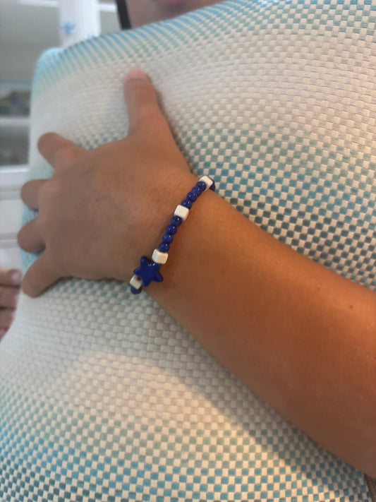 Pulsera De Cubos Azul Con Estrella