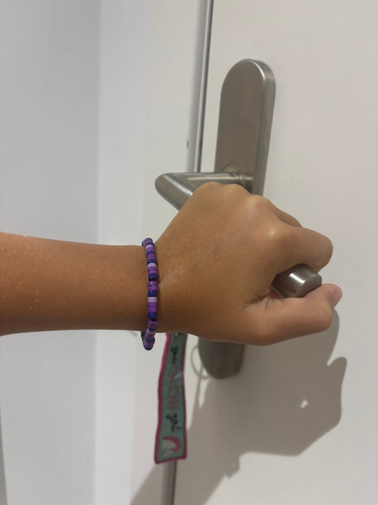 Pulsera De Cilindros Morada