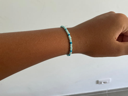 Pulsera De Bolitas Azules