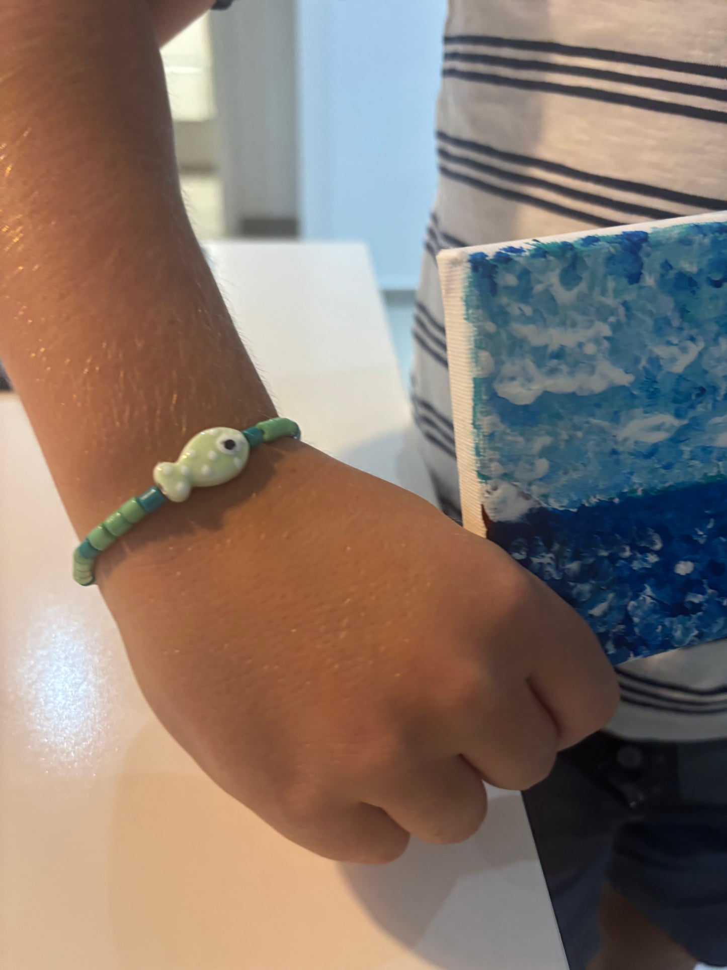 Pulsera De Pez Verde Y Azul