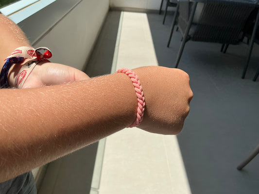 Pulsera De Trenza Rosa
