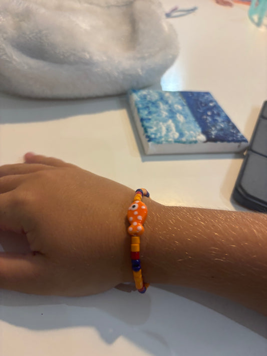 Pulsera Pez Naranja, Azul, Rojo