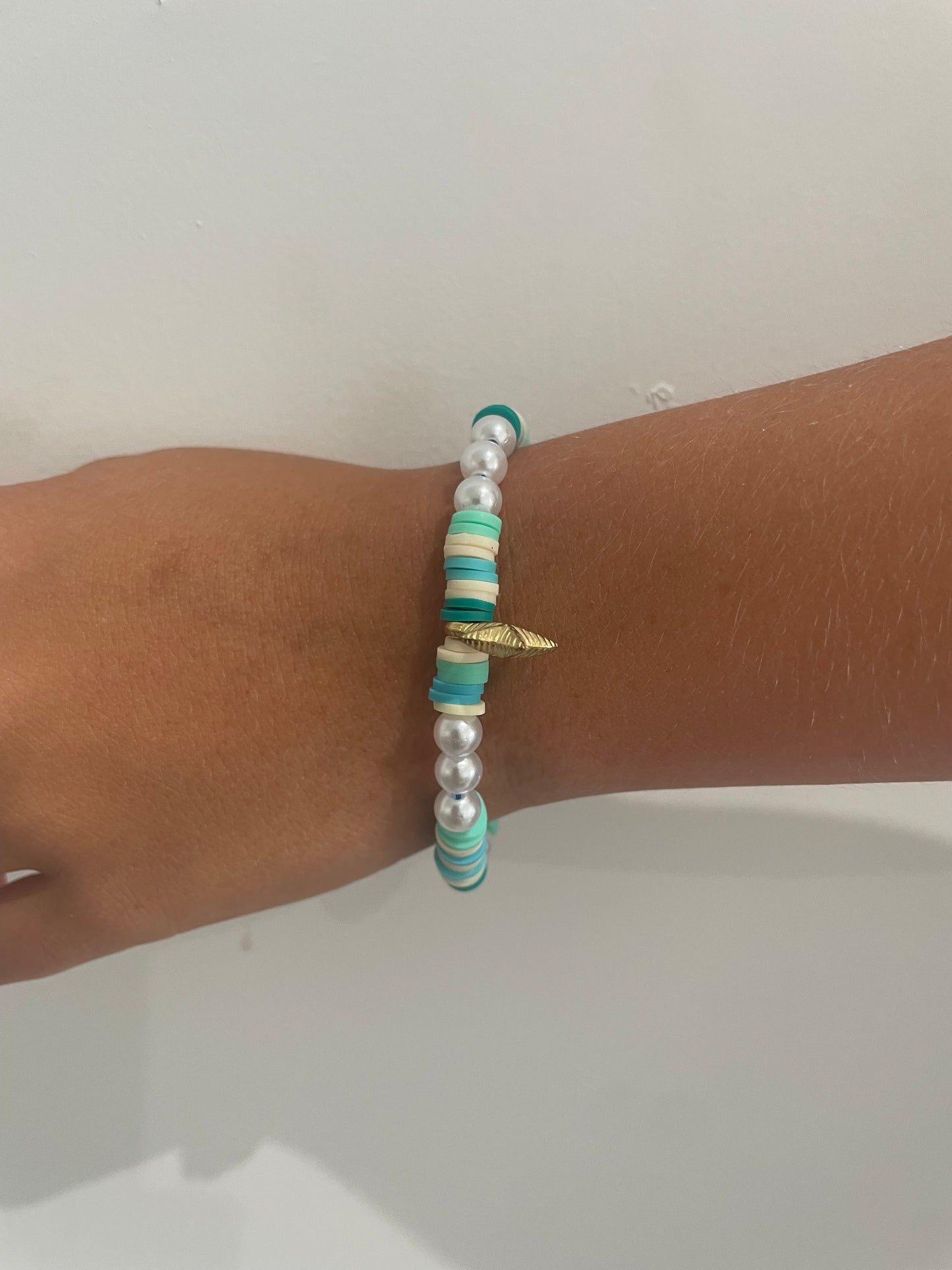 Pulsera De Perlas Con Estrella Y Azul