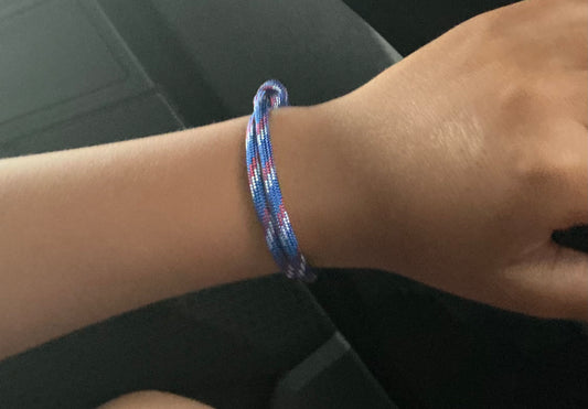 Pulsera De Cabo De Dos Vueltas Azul
