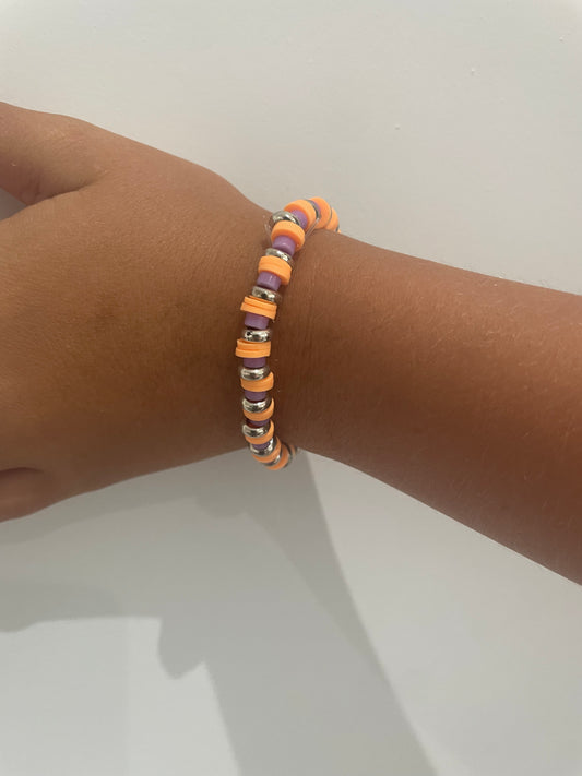 Pulsera Brillante Naranja Y Morada