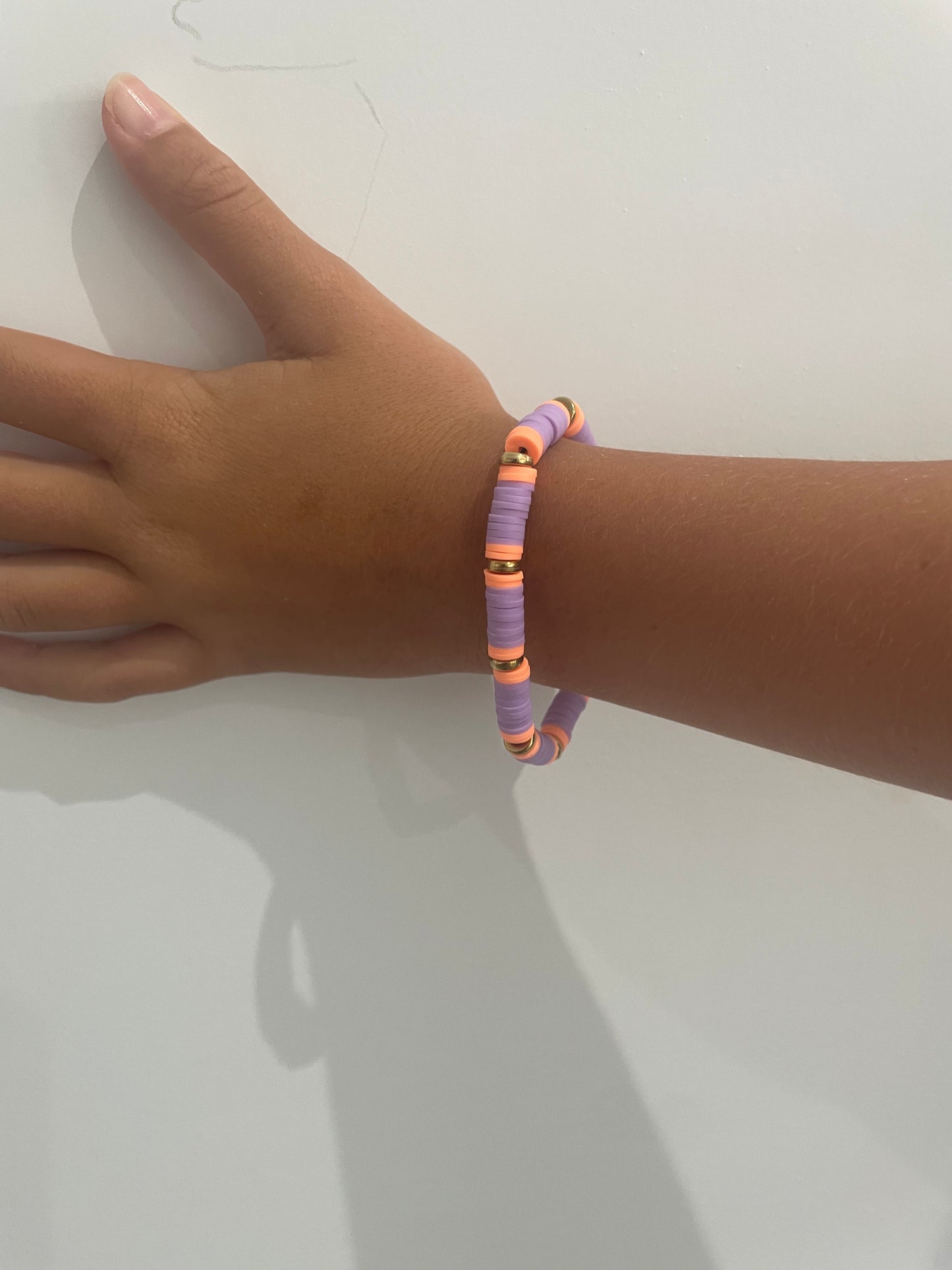 Pulsera Brillante Morada Y Rosa